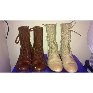 combat boots (both pair)