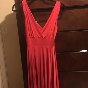 Red dress. Mid length