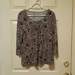 Brown and Cream Top Size XL