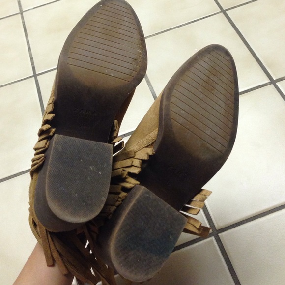 Boho Zara Fringe Ankle Suede Bootie Boots - Picture 3 of 3