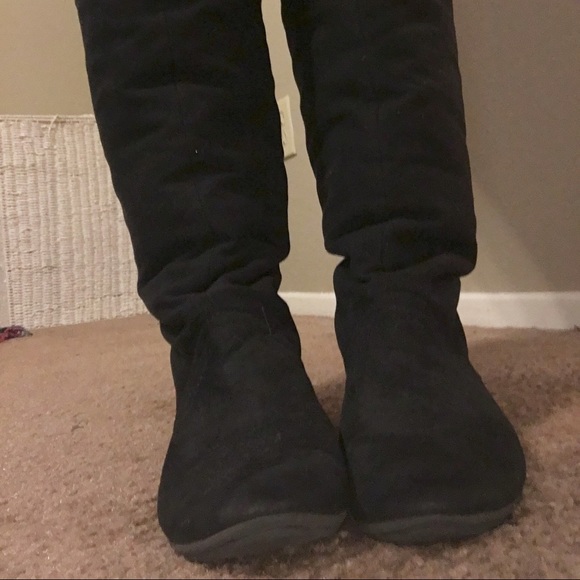 Express knee high suede with fur boots - Picture 4 of 4