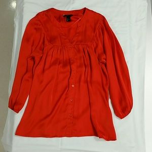 Orange button down blouse
