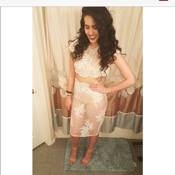 Lace two-piece outfit