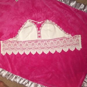 Tobi XS white lace bra top NWOT