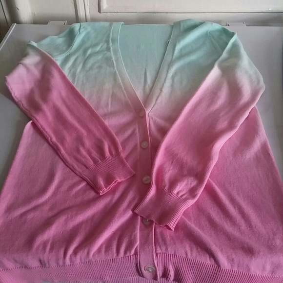 Pink and green ombre sweater