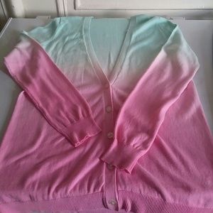 Pink and green ombre sweater