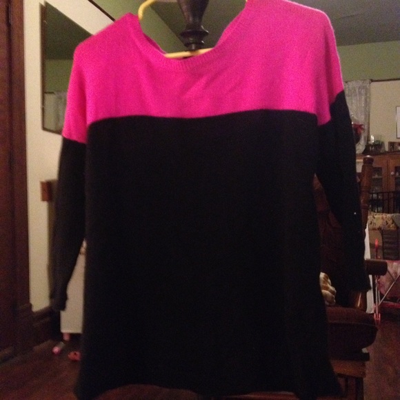 Pink and Black Cashmere Sweater
