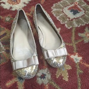 Kate Spade Gold bow flats! 8.5! Made in Italy!