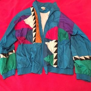 Vintage color block windbreaker