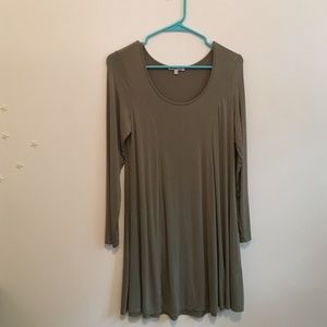 Army green tee shirt style dress