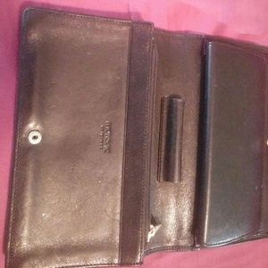 Black leather, large wallet .