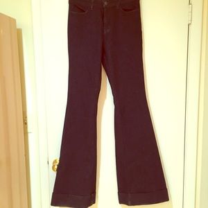 J Brand bell bottom cuffed dark denim Jeans