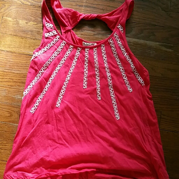 Beaded pink tank