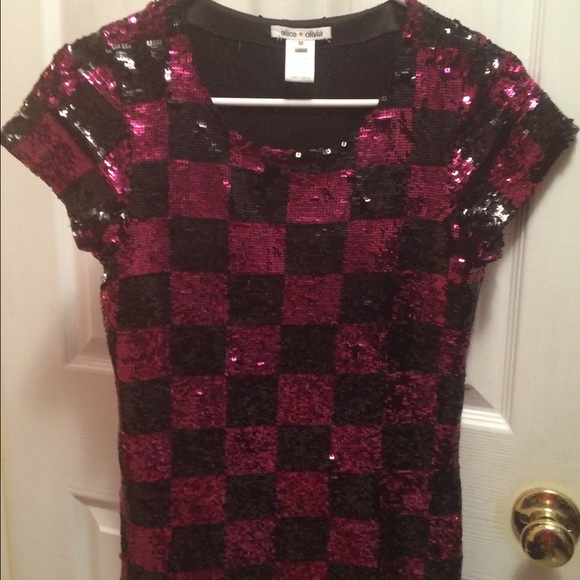 Alice & Olivia Sequin Top