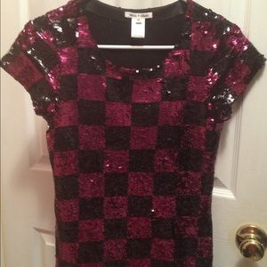 Alice & Olivia Sequin Top