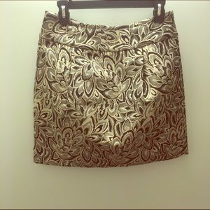 Brown and Gold Loft mini skirt size 4