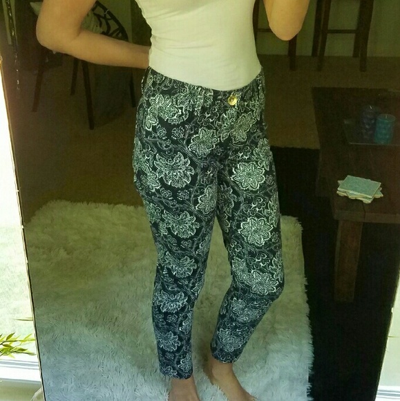 Banana Republic patterned skinny jeans