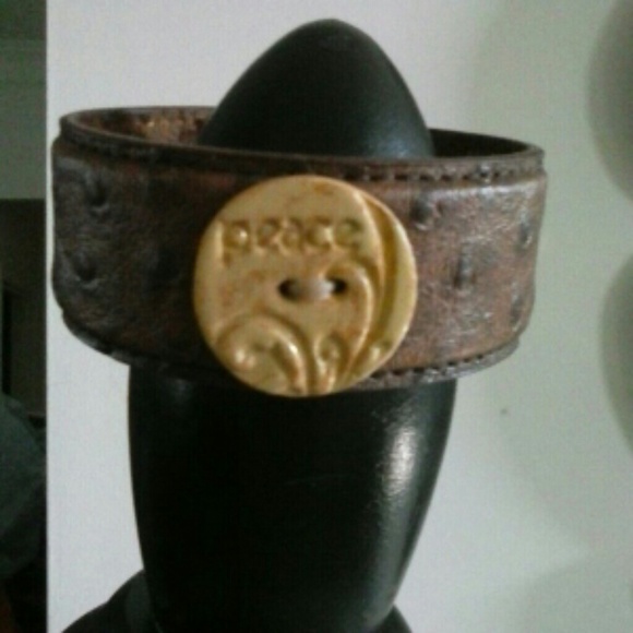 SALE 3/15 BOHO Cuff Leather Bracelet PEACE