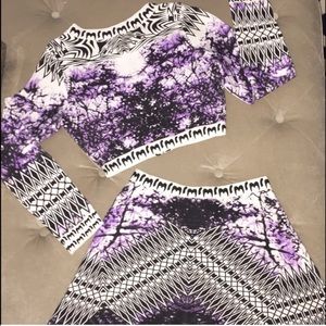 Black and purple detail two piece