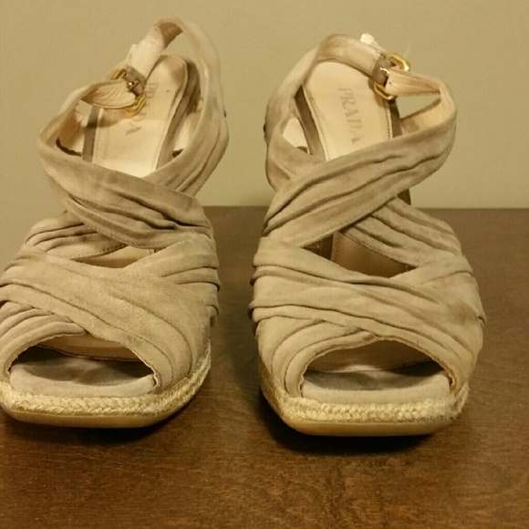 Prada nude wedges(EUC)