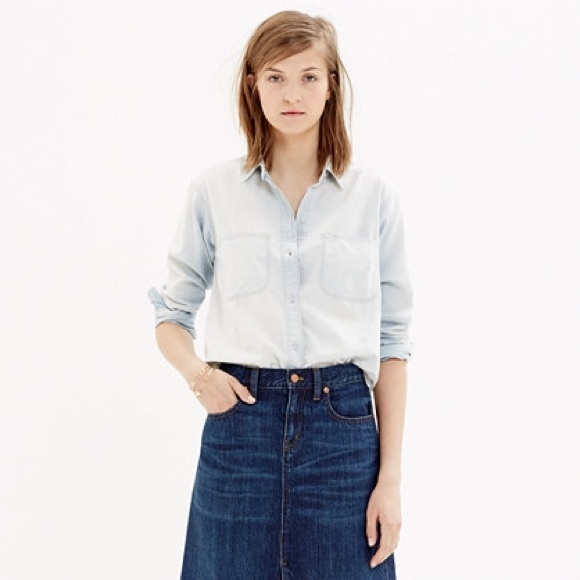 *MADEWELL PERFECT CHAMBRAY EX BOYFRIEND SHIRT