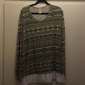 Plus Size Tribal Print Top
