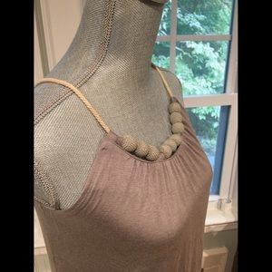 Kensie Taupe Tank Top – Size S, Soft & Adjustable Summer Cami