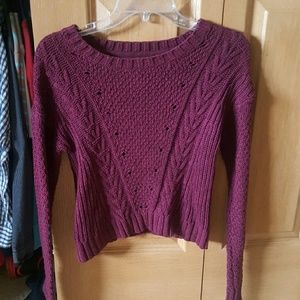 Dark wine colored crop sweater