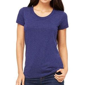 Bella Triblend Crew Neck T-Shirt - Heather Navy
