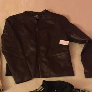 Brown leather jacket NWT