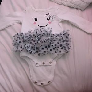 Halloween season ghost tutu long sleeve onesie