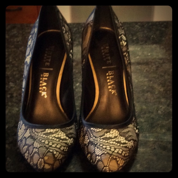 White House black market black lace heels
