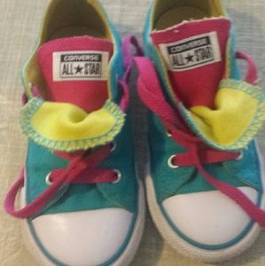 Converse Girls Toddler Sz 9 Pink & Aqua Like New