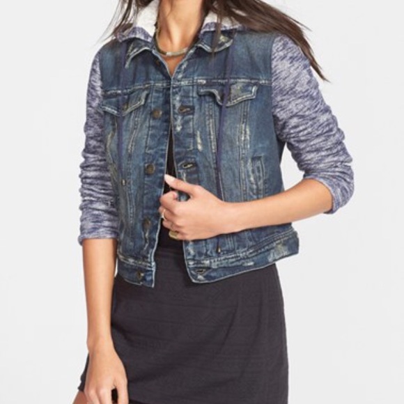 🎀HP🎀 NWT Free People Denim & Knit Jacket