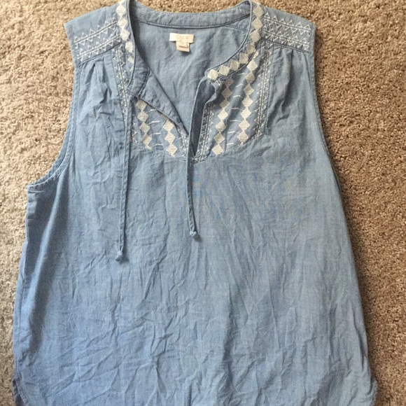 Jcrew Size 14 Chambray Top