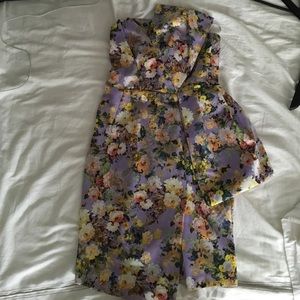 Floral strapless mini dress