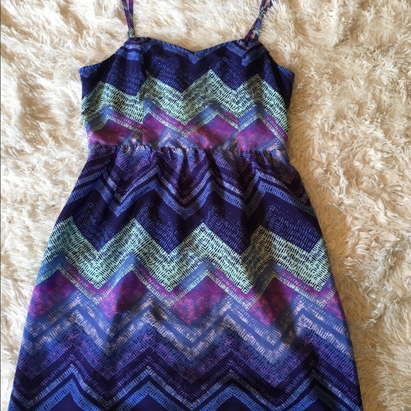 Blue and purple pattern American eagle dress