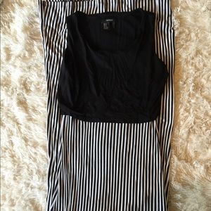 Black and white striped maxi dress