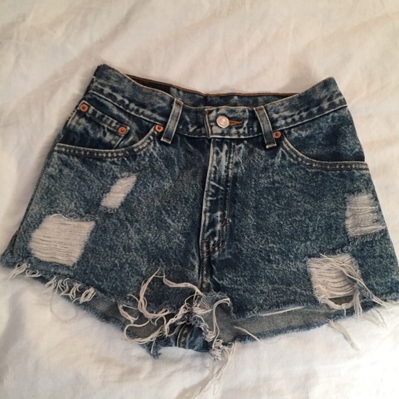 High waisted jean shorts