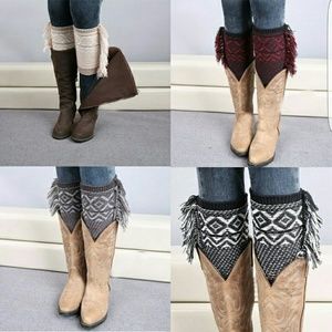 1 left Brown Fringed Boot Toppers
