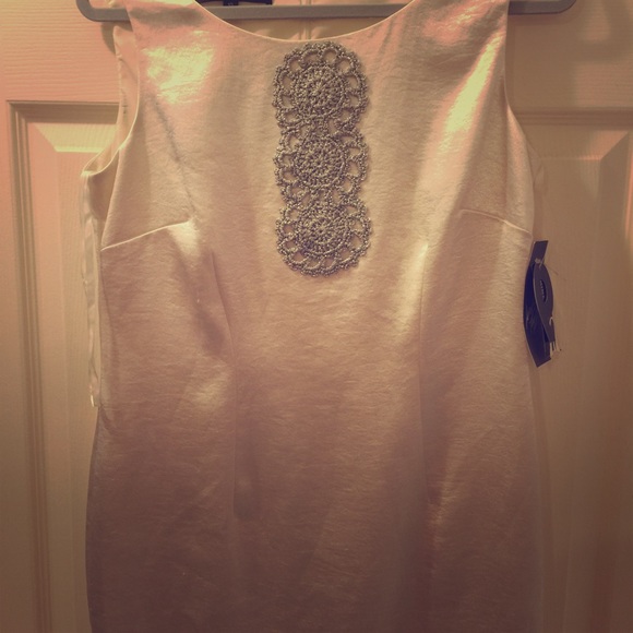 White silk blend Nine West pencil skirt dress!