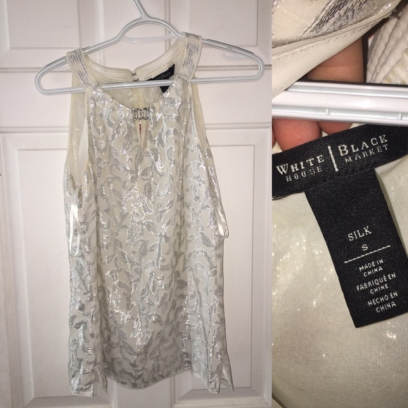 Silk white tank top