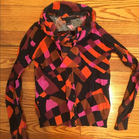Marc by Marc Jacobs Plaid Tie Neck Sweater