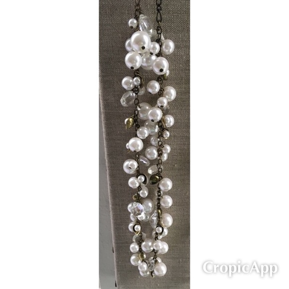 Chloe + Isabel Pearl and Crystal Drop Necklace