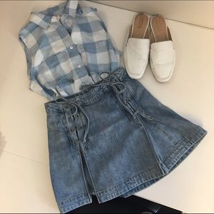 Free People Denim Mini Skirt Size 0