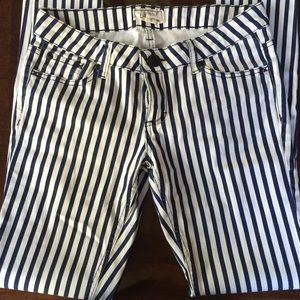 Navy and white striped Skinny Jeans
