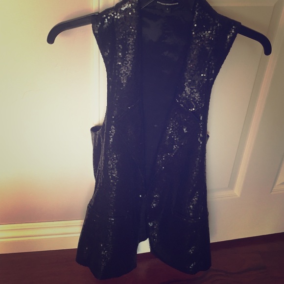 Express sequin long vest