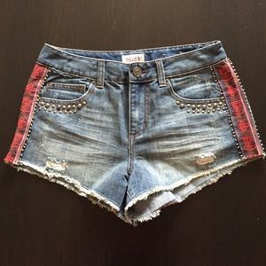 Mudd embellished jean shorts
