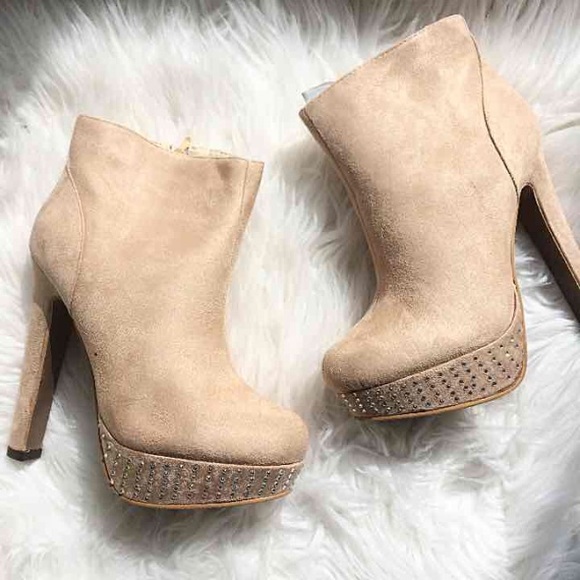 Suede heeled booties