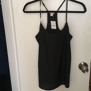 J Crew black silk tank!